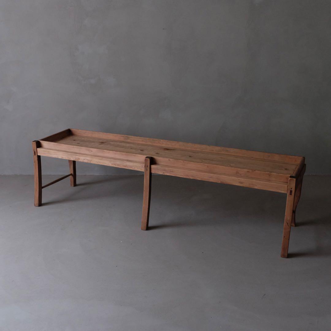 松材＋杉材 古い展示台　花台 ローボード サイドテーブル 古家具 アンティーク