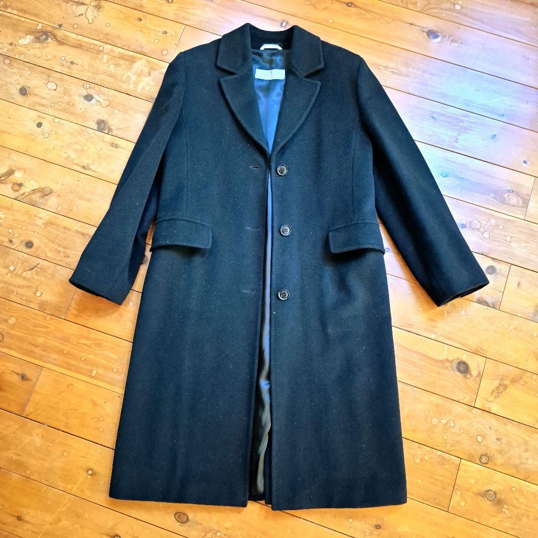 美品★MaxMara 黒チェスターコート　アンゴラ混ウール100%　イタリア製