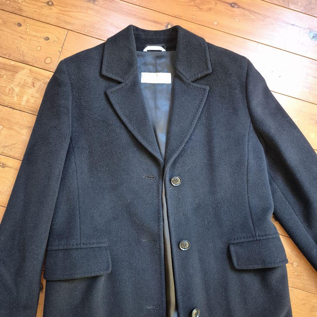 美品★MaxMara 黒チェスターコート　アンゴラ混ウール100%　イタリア製
