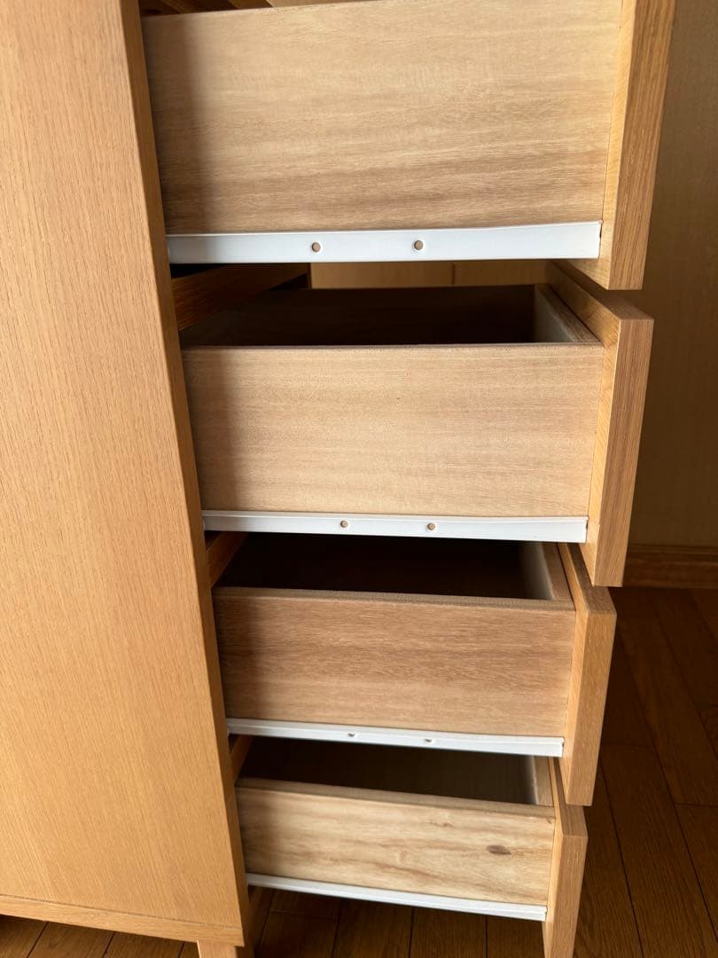 無印良品オーク材4段チェスト