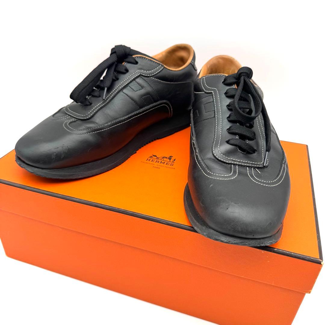 美品　26.5cm HERMES エルメス　クイック　スニーカー　ブラック