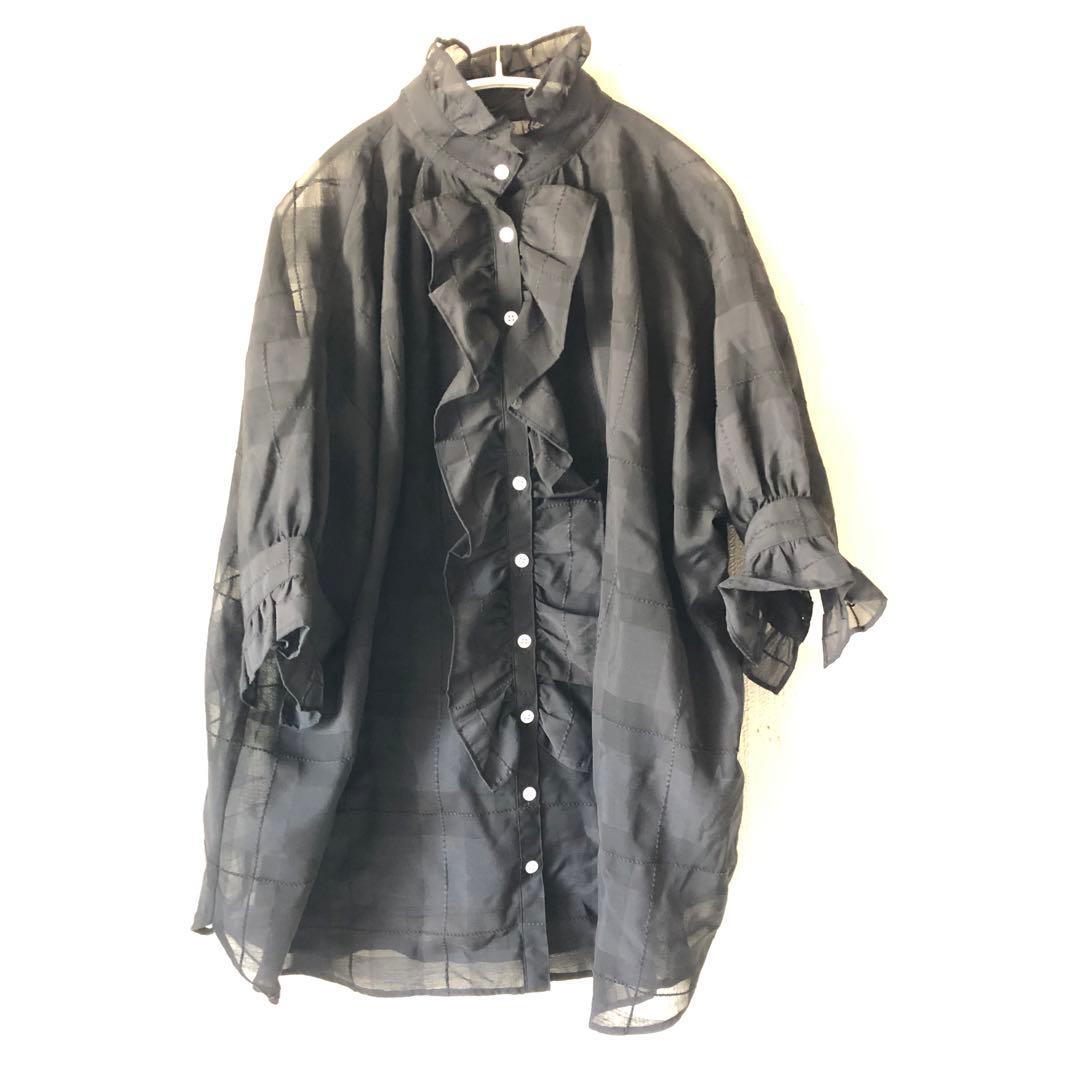 ユナイテッドアローズ別注 ダリア dahl'ia フリルチェックブラウス