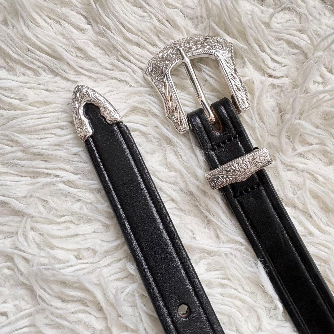 美品　TORY LEATHER トリーレザー ナロー ウエスタン ベルト W34