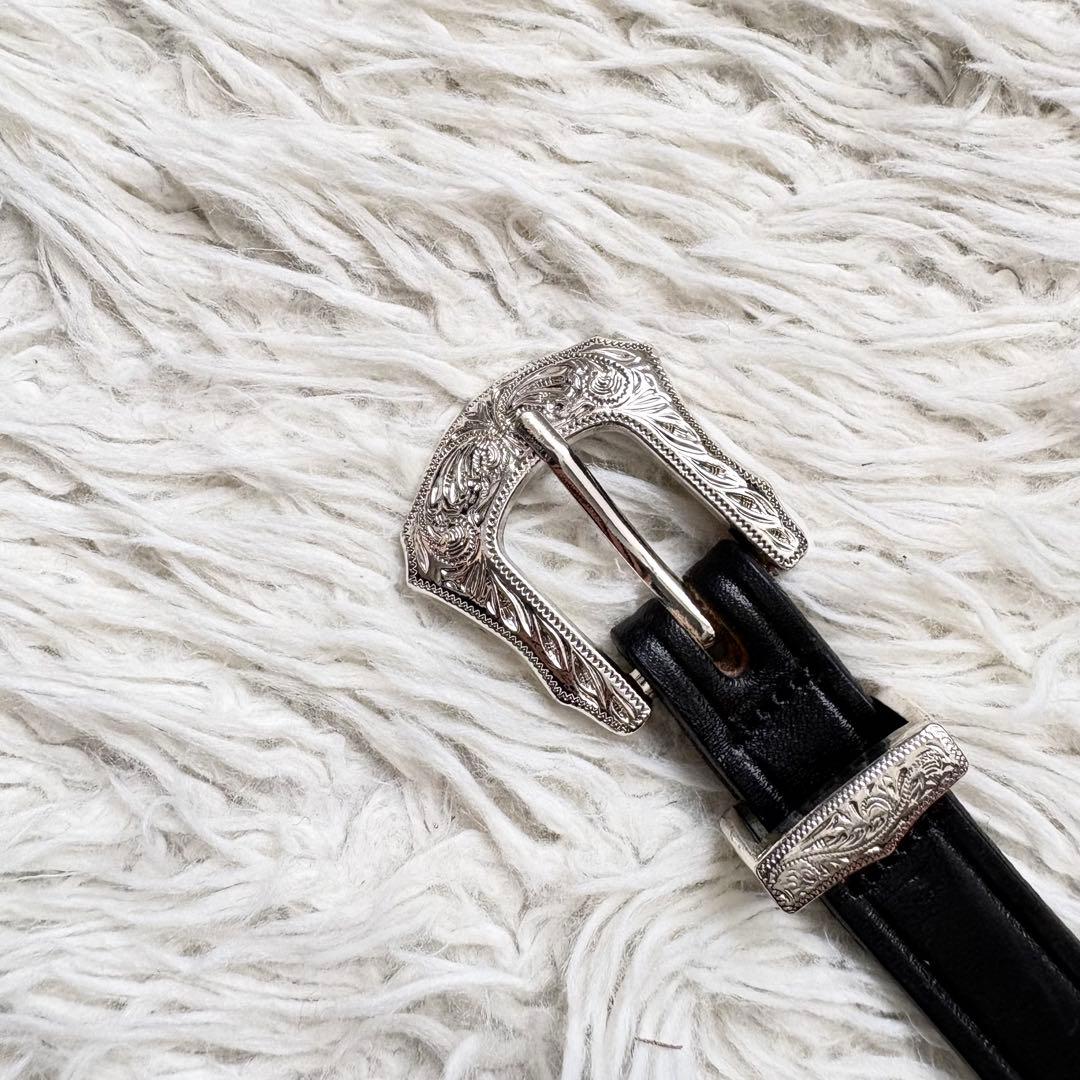 美品　TORY LEATHER トリーレザー ナロー ウエスタン ベルト W34