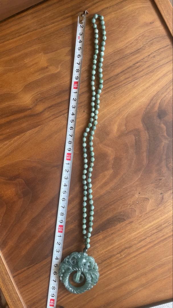 天然石 ミャンマー翡翠 羊の彫刻 ロングネックレス 仕事運順調 吉祥如意