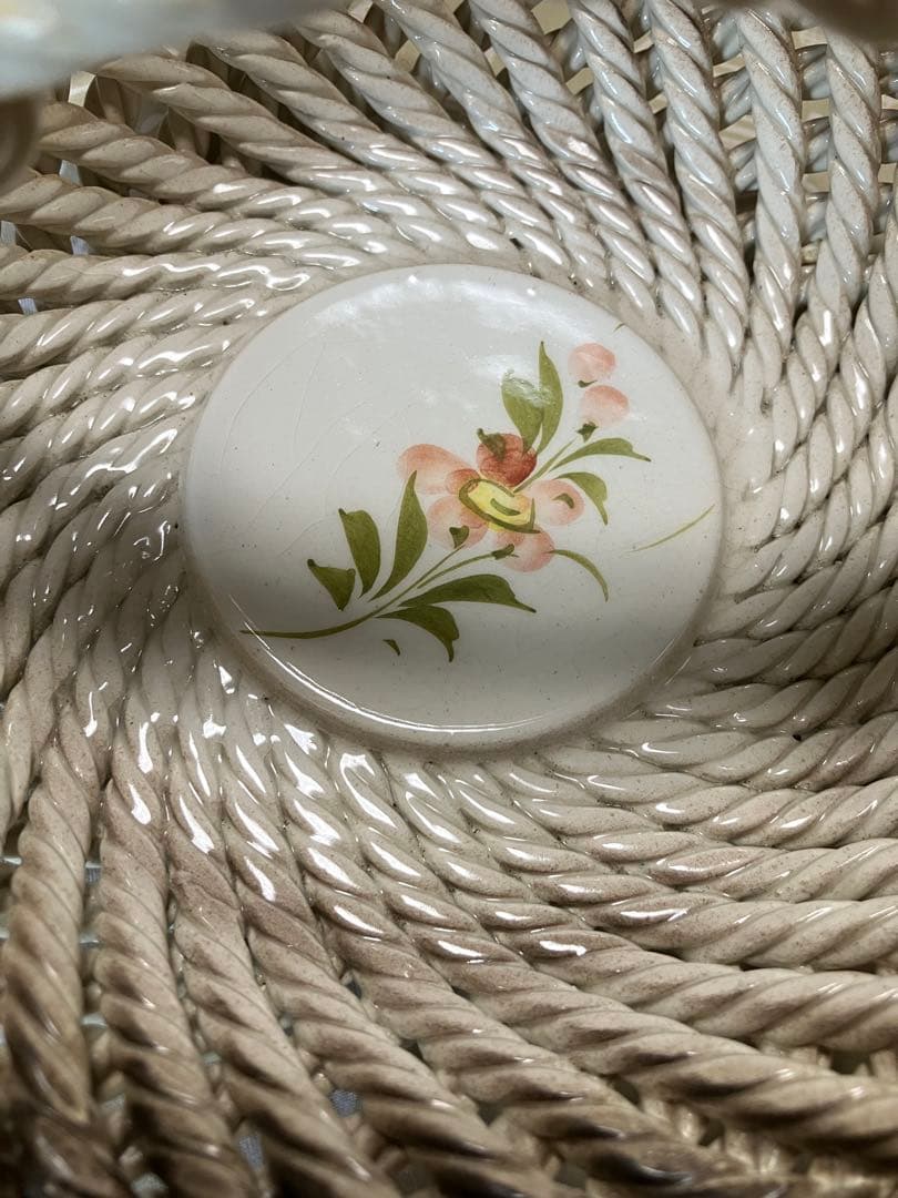 「De Fonte」陶器製 イタリア アンティーク花かご