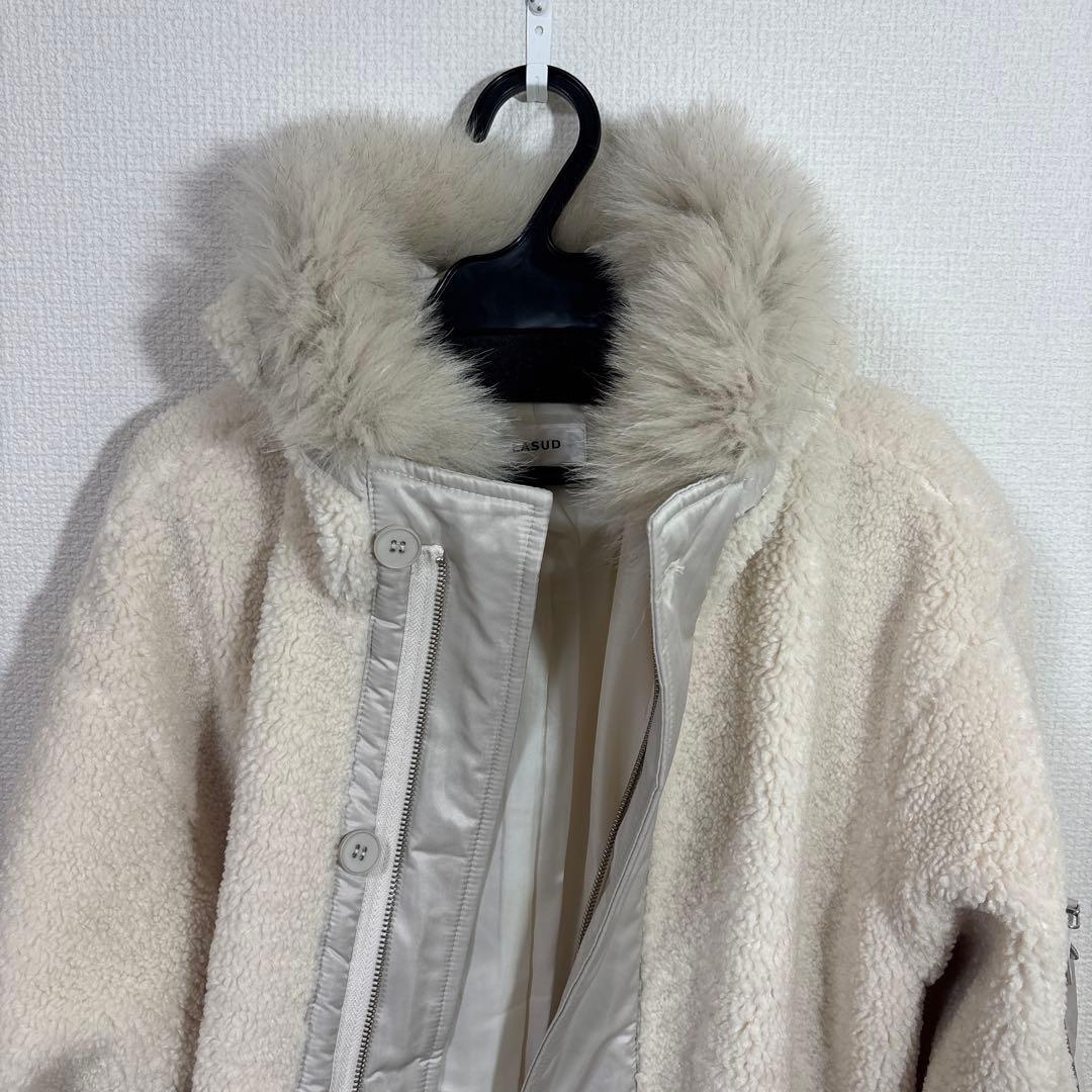 LASUD ボアコート　アイボリー未使用品　サイズ9号　定価34000円タグ無し