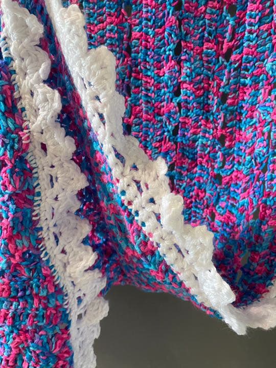 古着 ビンテージ 70s 耳付 グラニー ブランケット キャンプ ラグ 美品