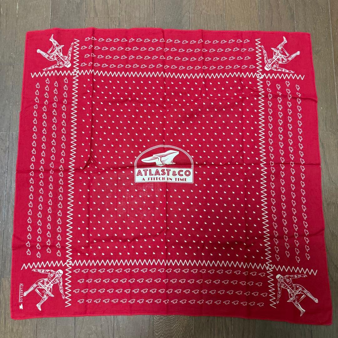 【美品】ATLAST&CO アットラスト バンダナ 赤
