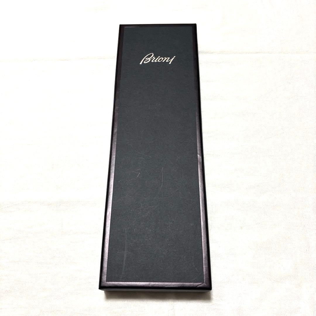 新品　ブリオーニ　ネクタイ　ネイビー　無地　ソリッド　箱付　タグ付