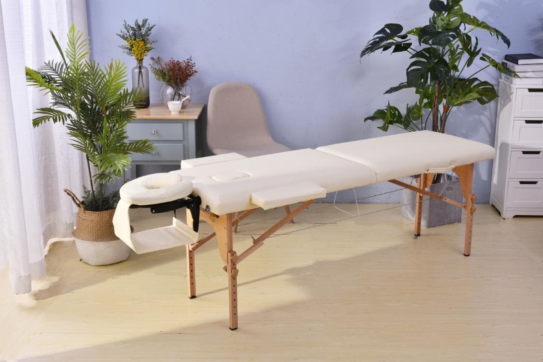 ホワイト マッサージベッド 折りたたみ コンパクト超軽量エステベッドマッサージ台