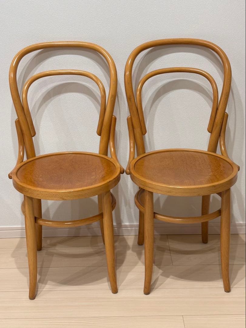 秋田木工 ダイニングチェア 軽量 曲木 ブナ 2脚セット