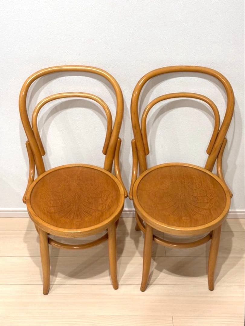 秋田木工 ダイニングチェア 軽量 曲木 ブナ 2脚セット