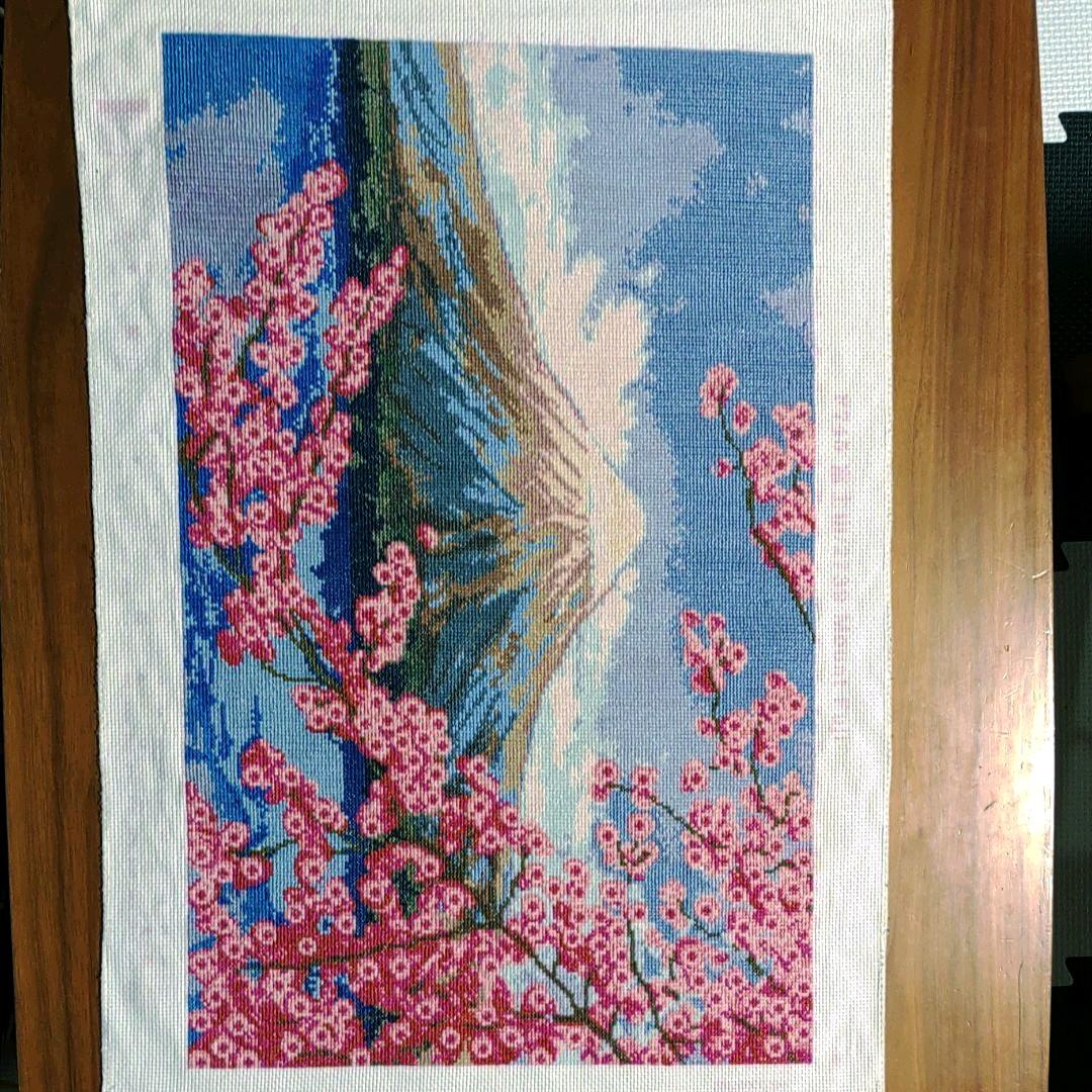 クロスステッチ完成品【富士山】