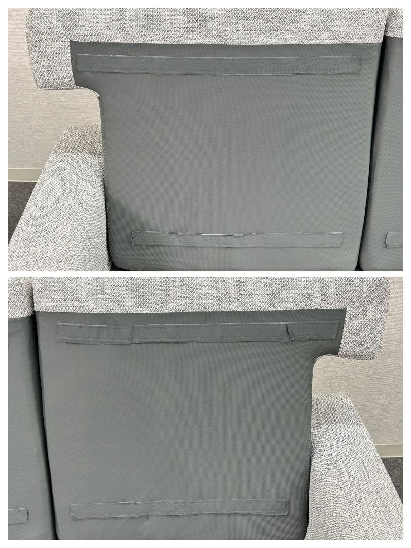 美品■ウニコ■IRULAカバーリングソファ　2.5P　ライトグレー　ファブリック