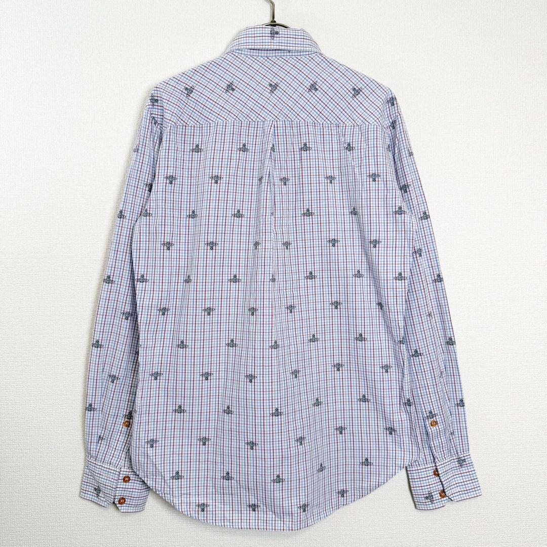 ヴィヴィアンウエストウッド　オーブ柄　総柄　チェック　シャツ　長袖