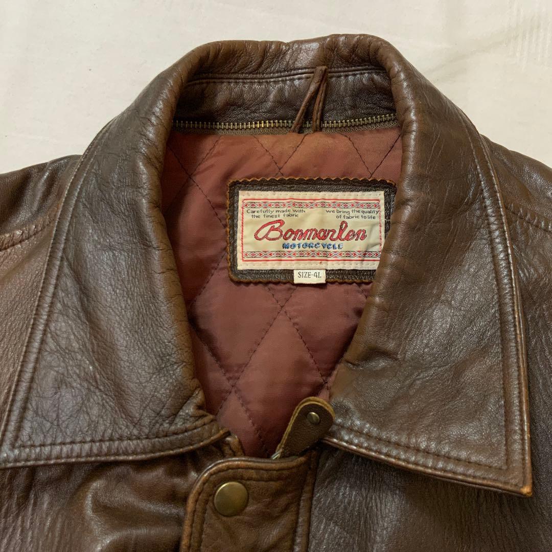 A/W BONMERLEN ボンマーレン レザージャケット 4L ブラウン