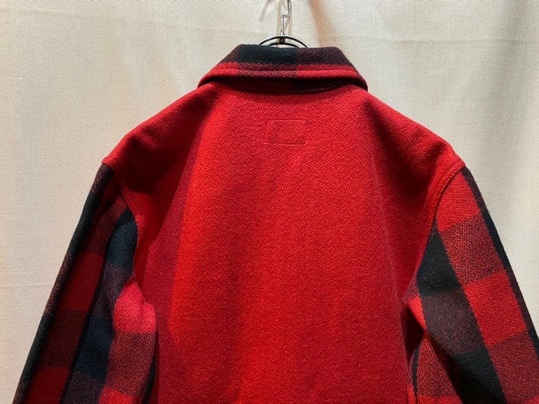 ジョンブル　ブラックレッド　バッファローチェック ウールジャケット　ダブルジップ