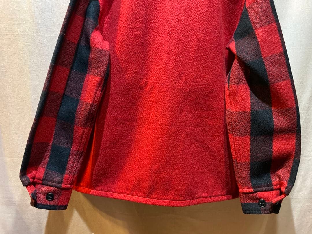ジョンブル　ブラックレッド　バッファローチェック ウールジャケット　ダブルジップ