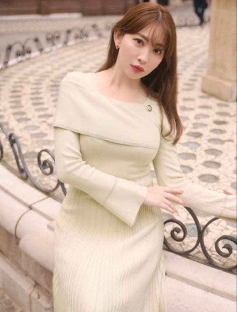 ワンピース her lip to La Lueur Knit Dress ecru S