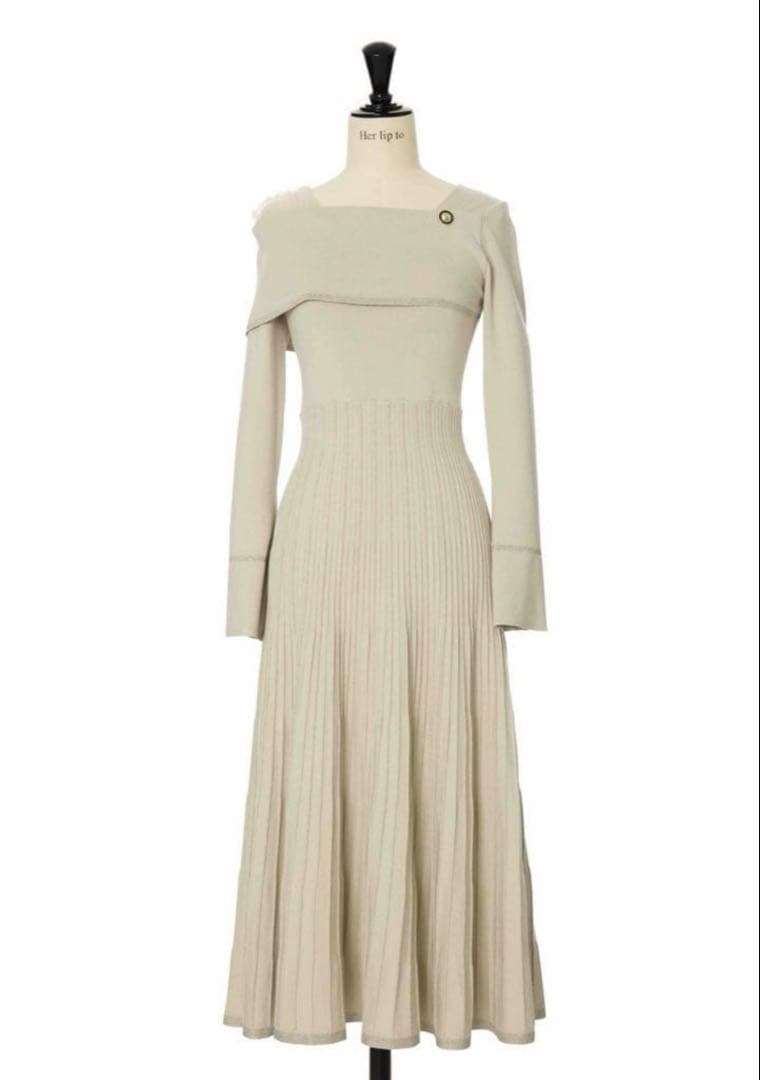 ワンピース her lip to La Lueur Knit Dress ecru S