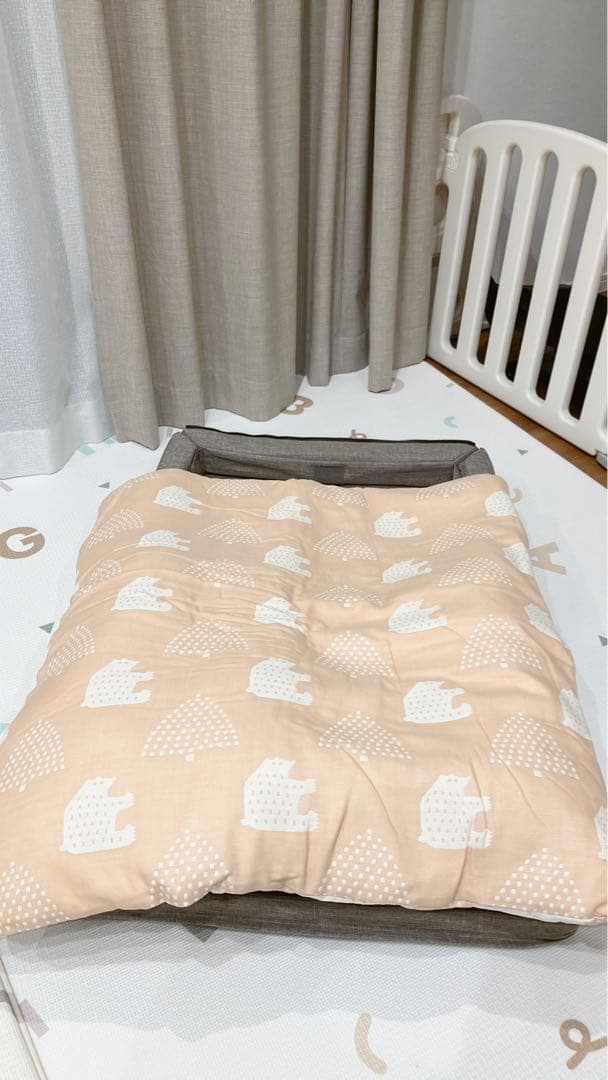 折りたたみベッド グレー 布団セット付き