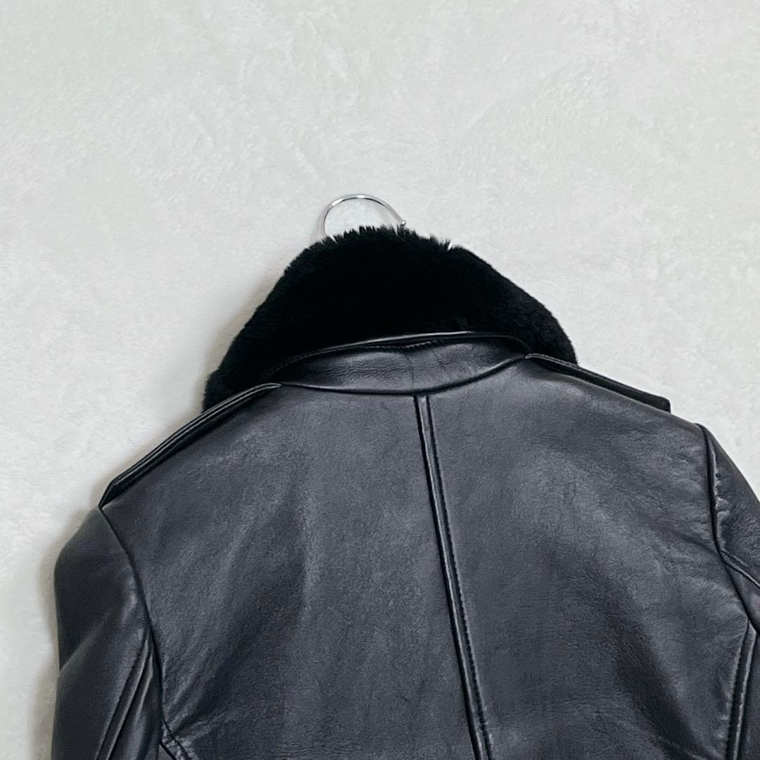 『コントワーデコトニエ』ライダースジャケット レザー 羊革 ラビットファー 9