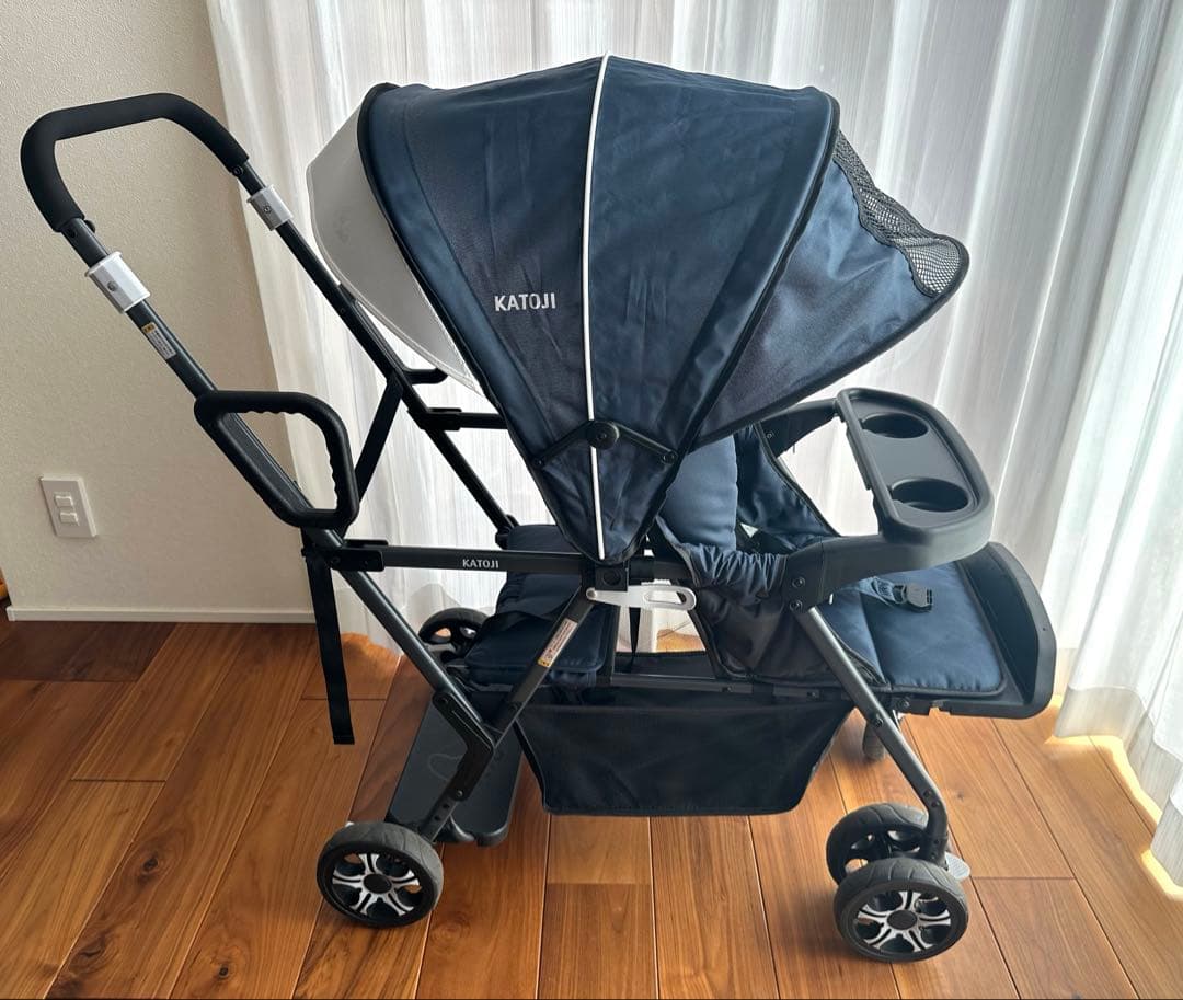 KATOJI 二人でゴー ネイビー 二人乗りベビーカー