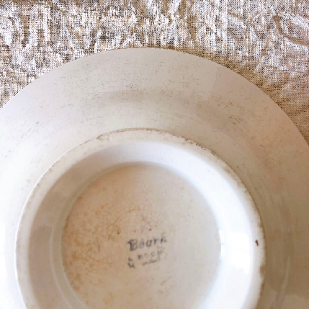 HBCMベアン バスク柄 コンポート皿 ケーキスタンドフランスアンティーク食器