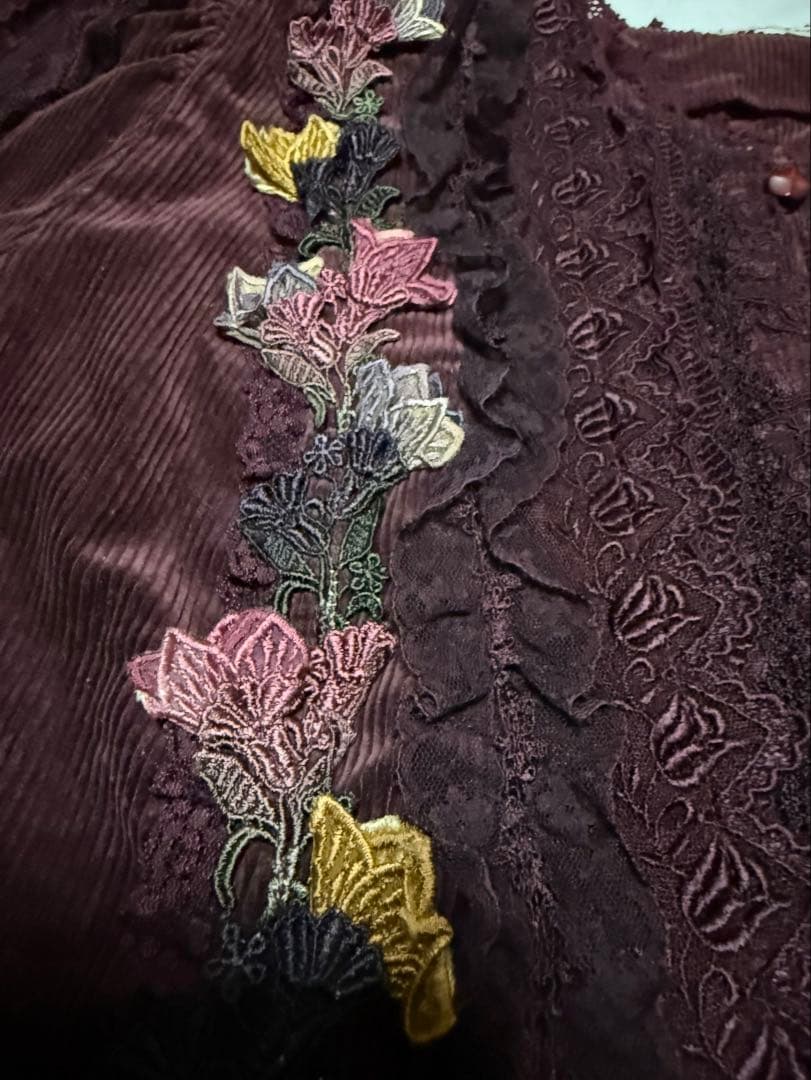 ドロシー(DOROTHY)刺繍　レースフリル　立体花　ジャケット　トップス