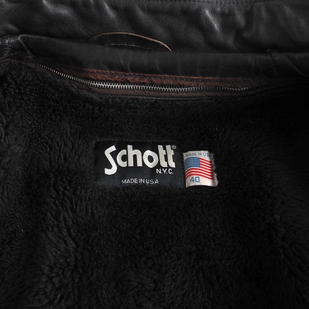 Schott　641　size40　シングルライダースジャケット　ライナー付き