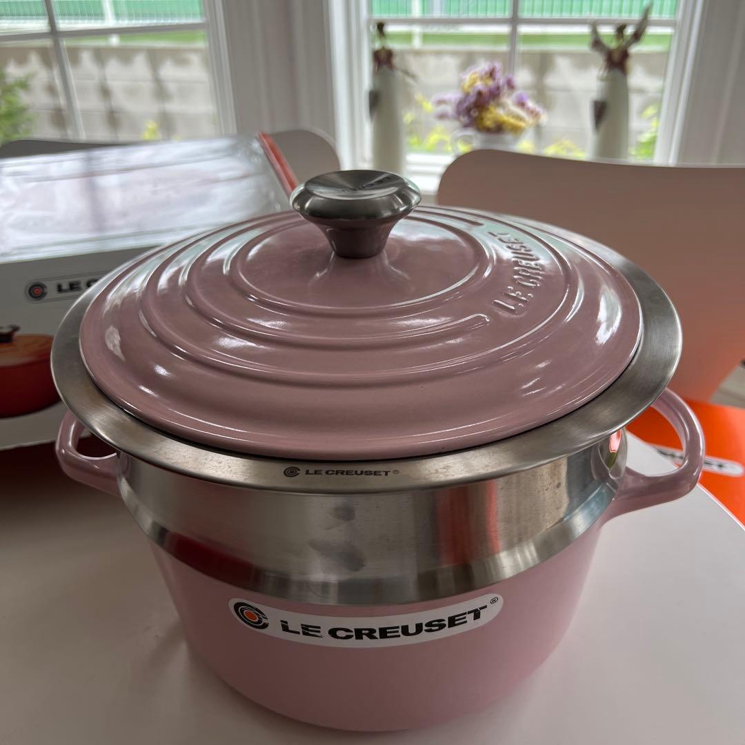 LE CREUSET 鍋・蒸し器、フライパンセット ピンク24cm