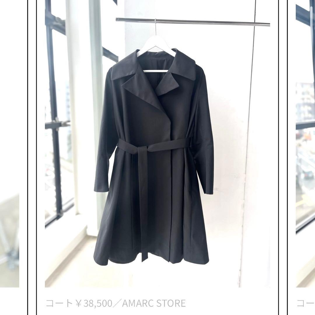 AMARC アマーク｜大草直子さん　ミドル丈フレアコート　黒