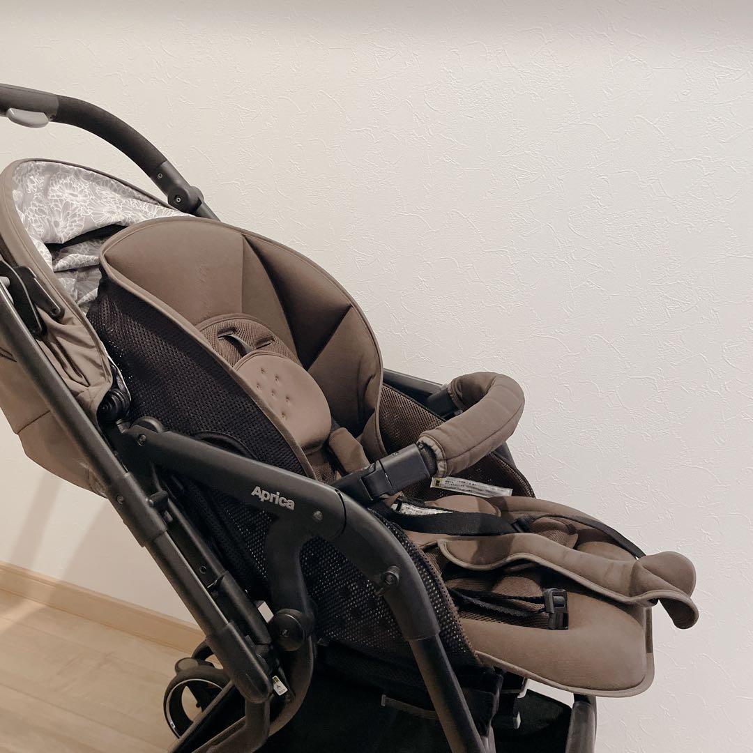 アップリカ オプティア 92784 両対面式 A型ベビーカー ブラウン 花柄