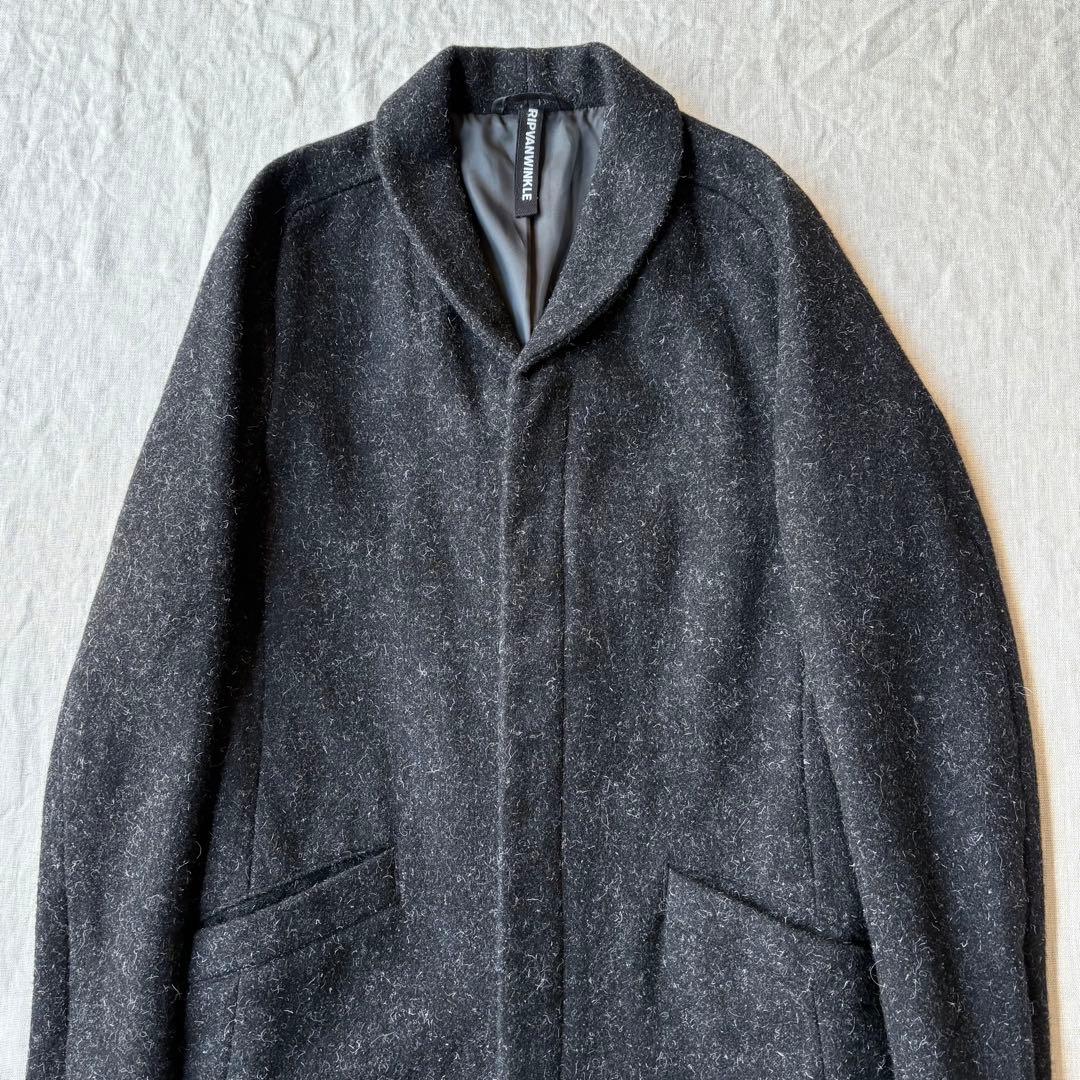 RIPVANWINKLE チェスターコート メルトンウール ブラック 5