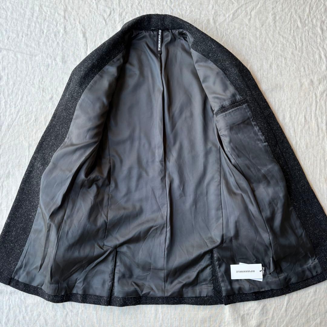 RIPVANWINKLE チェスターコート メルトンウール ブラック 5