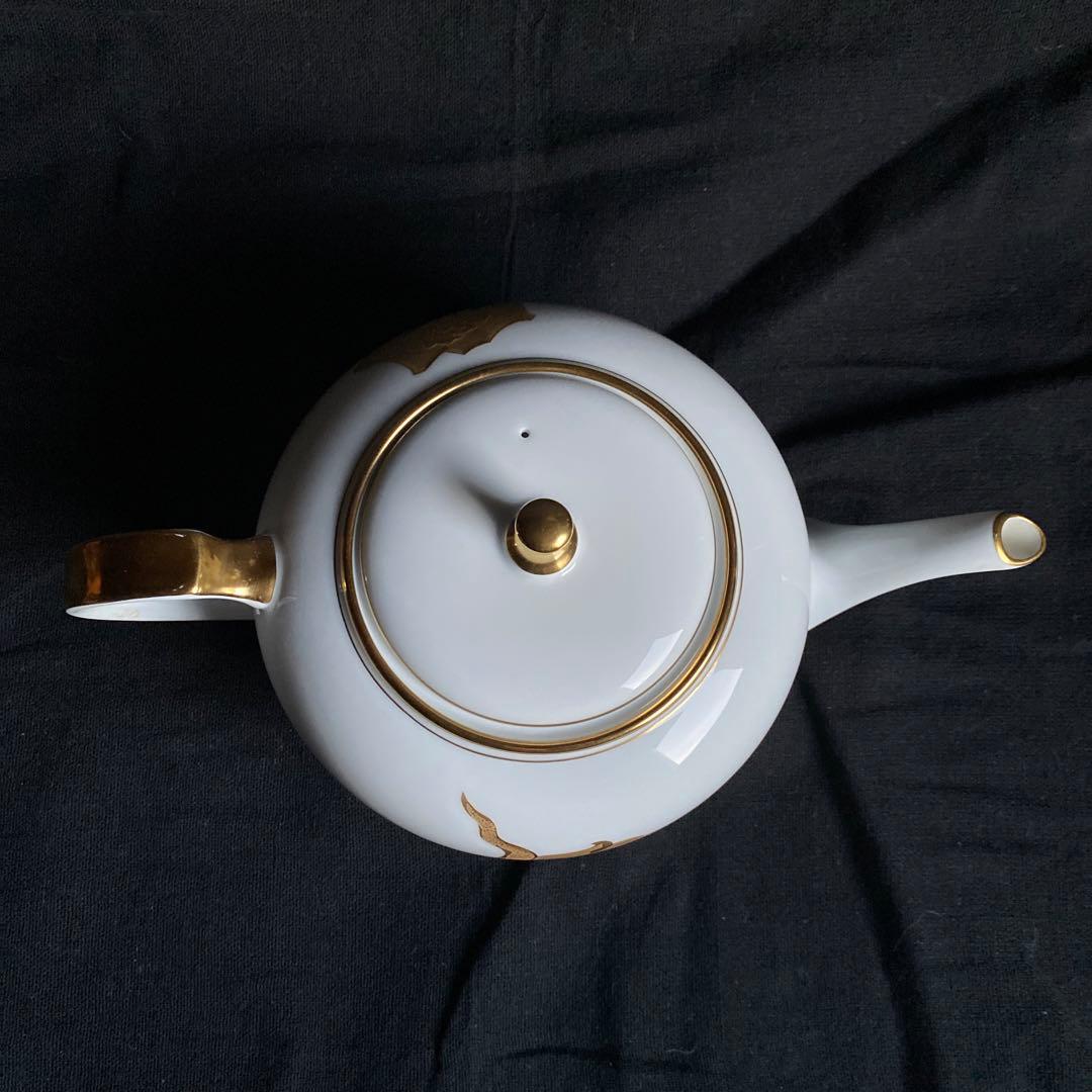 大倉陶園 ティーポット 金蝕バラ 大  レトロ　洋風　皇室御用達　高級　ゴールド