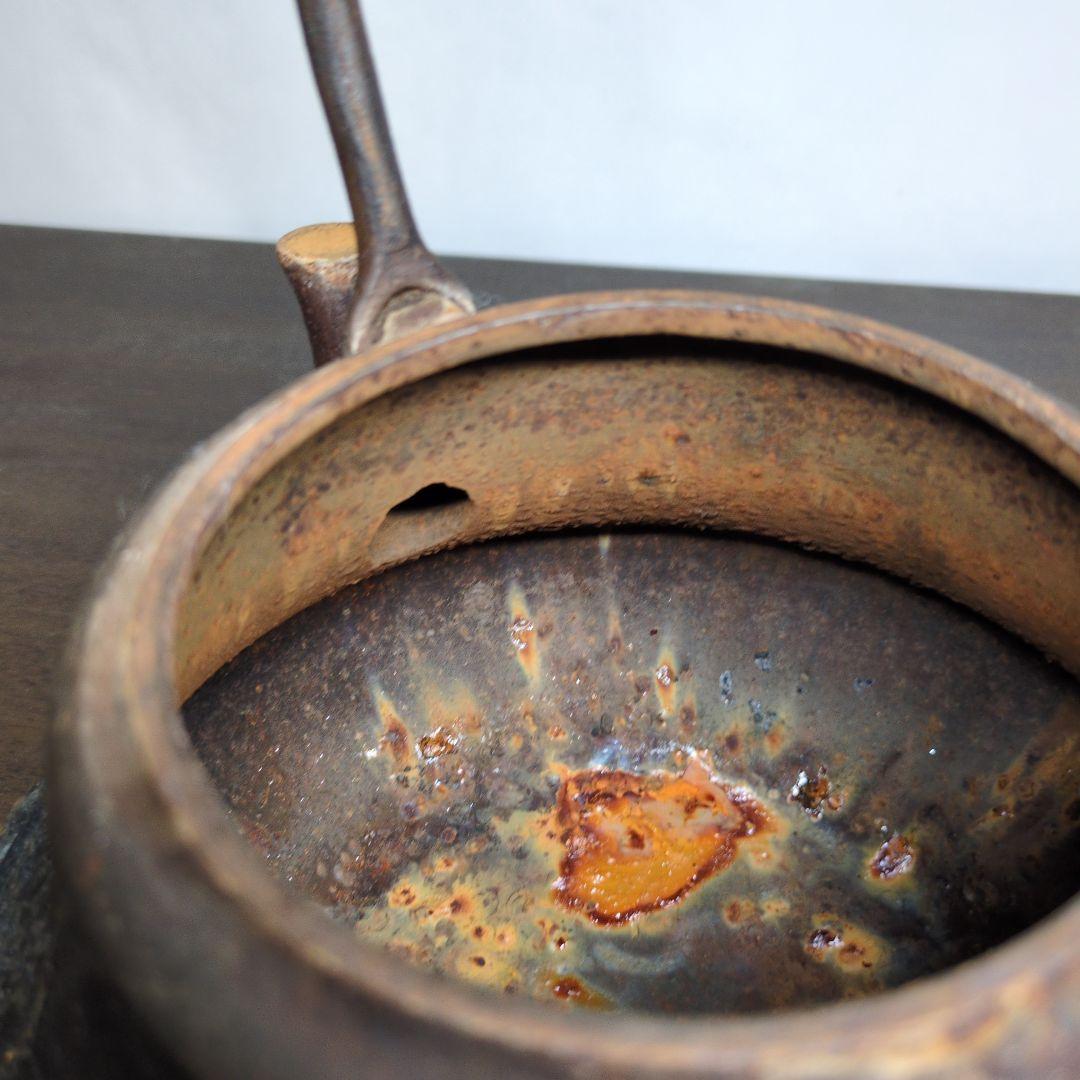 長文堂 桜地紋 鉄瓶 煎茶道具