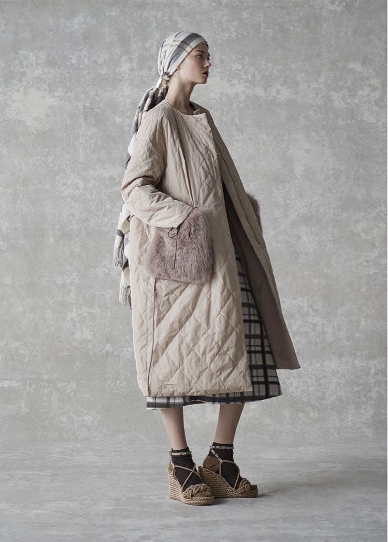 Drawer ファー　キルティング　ダウン　コート