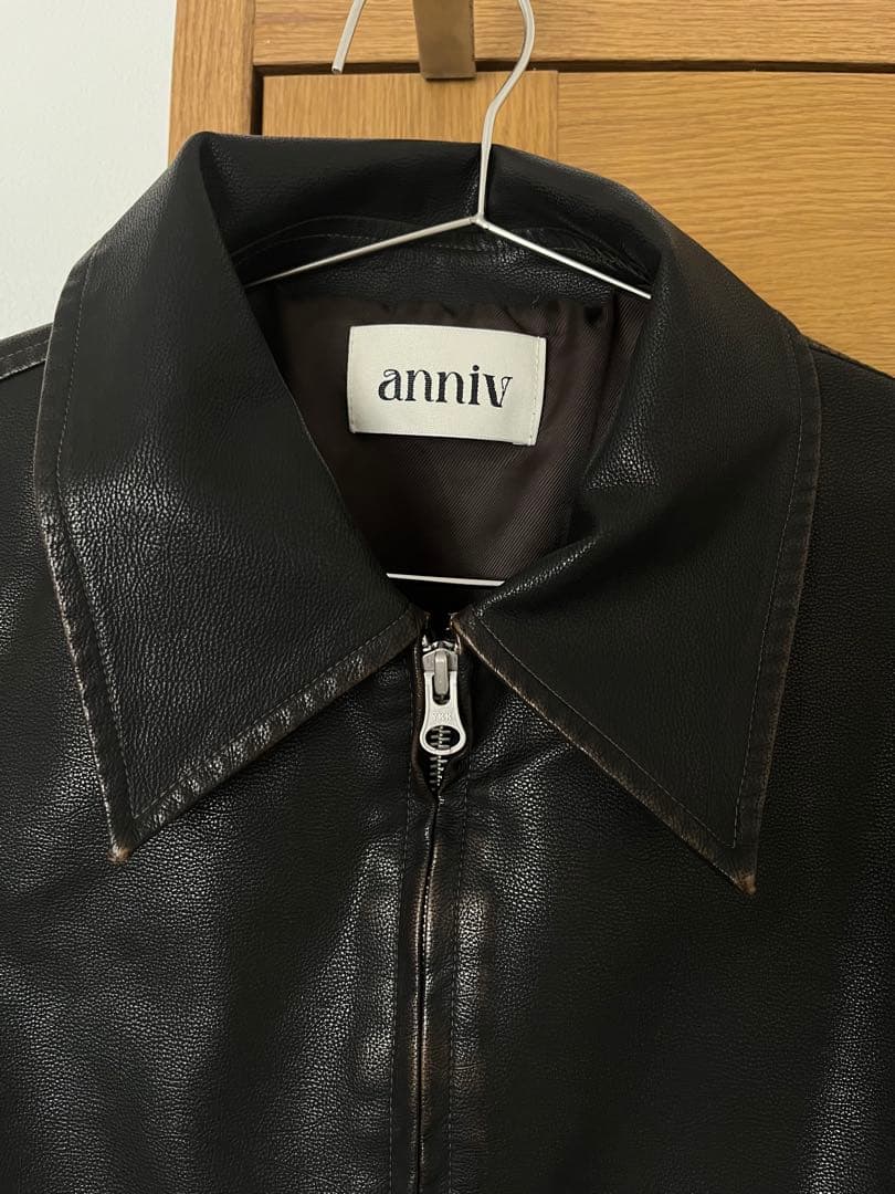 【人気】［nokcha］minimal fake leather jacket