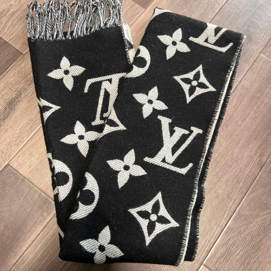 LOUIS VUITTON モノグラムマフラー ブラック