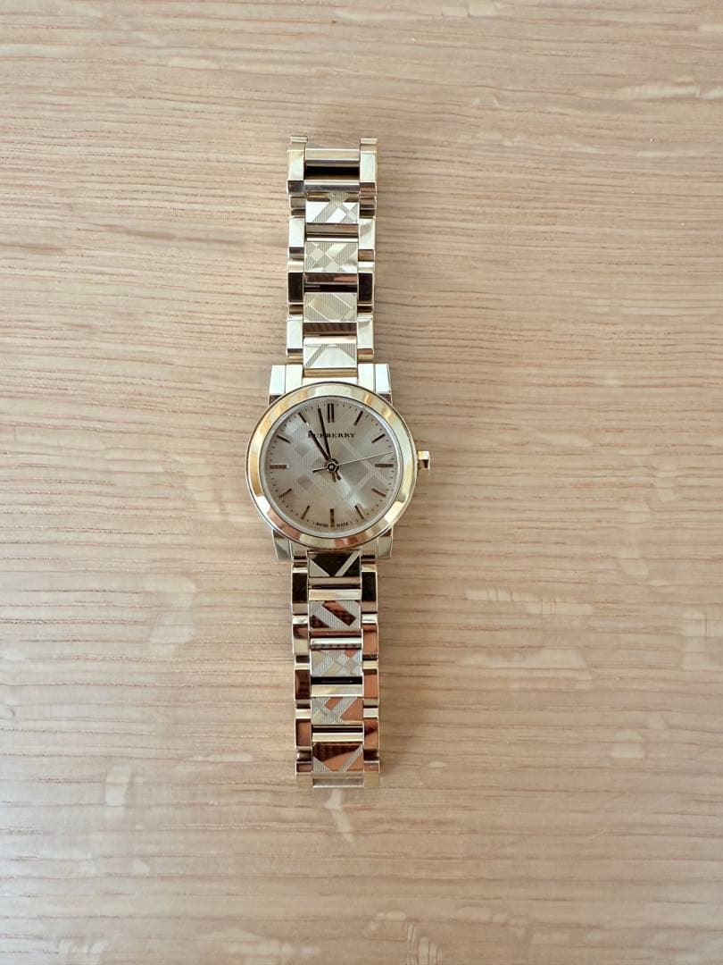 BURBERRY バーバリー 腕時計 ゴールド チェック柄 クォーツ 不動 美品