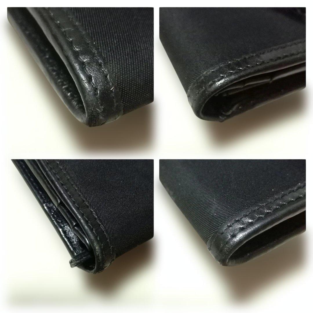 PRADA ブラックナイロン 薄型 長財布 折り財布 三角ロゴ メンズ