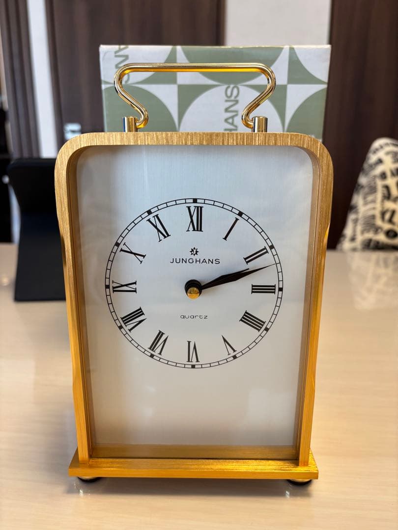 JUNGHANS ゴールド 置時計　新品デットストック超貴重品‼️西ドイツ製‼️