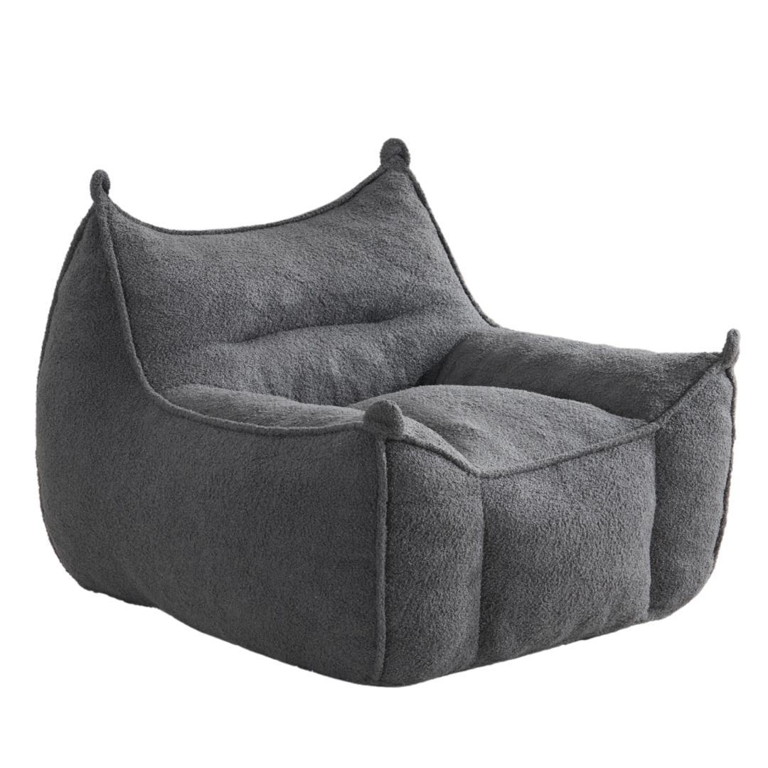 【一人掛けソファ / ダークグレー】圧縮ソファ クッションソファー ふわふわ感