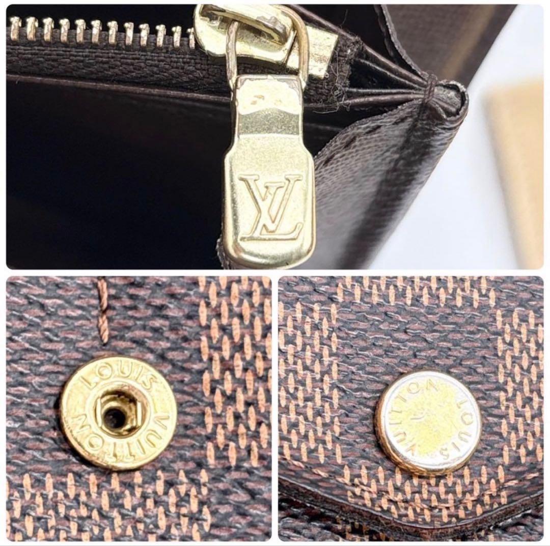 美品 ルイヴィトン ポルトフォイユサラ ダミエ ブラウン N63209