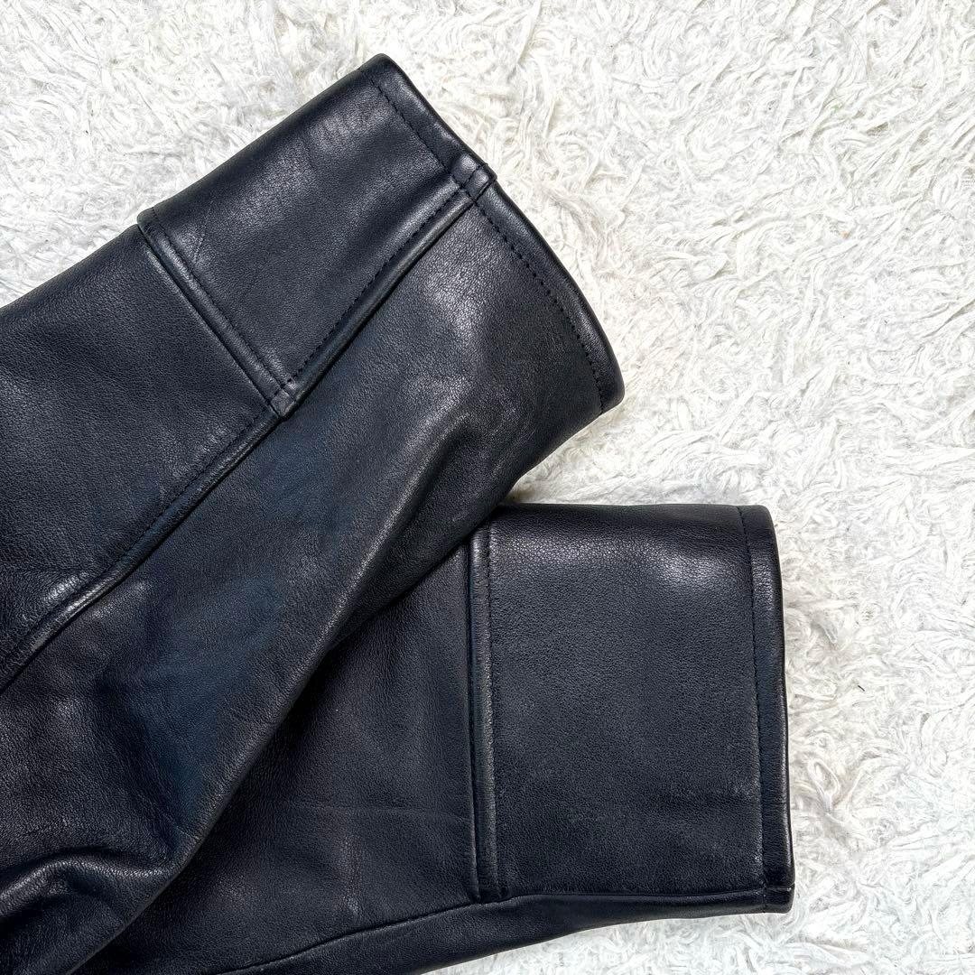 ハーレーダビットソン　レザージャケット　シングル　ライダース　ワッペン　刺繍　黒