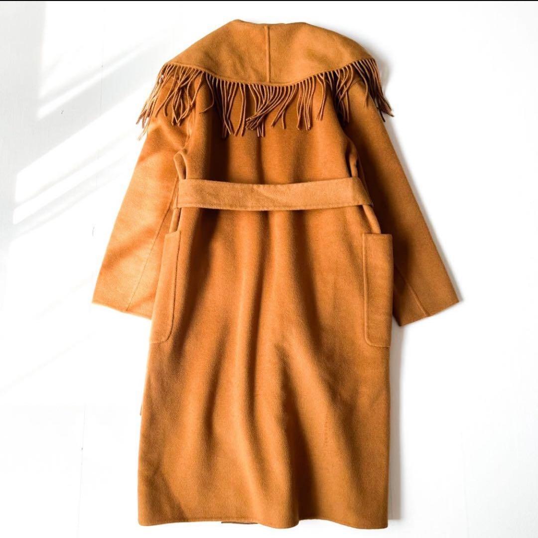 Grace Class フリンジロングコート キャメル