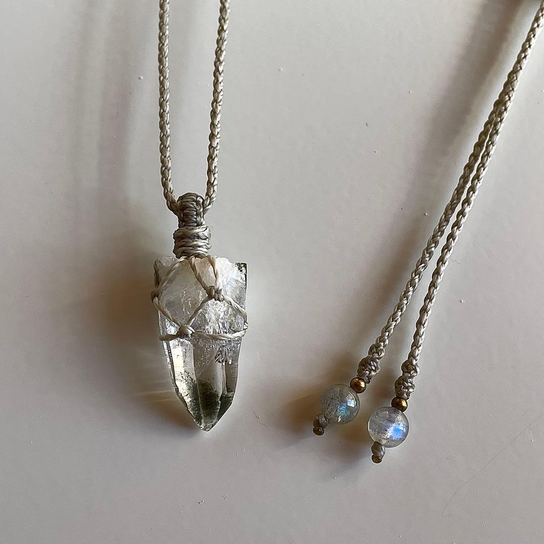 ヒマラヤ水晶 ガネッシュヒマール ＊ マクラメペンダント ネックレス 42