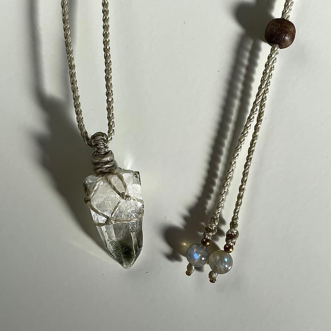 ヒマラヤ水晶 ガネッシュヒマール ＊ マクラメペンダント ネックレス 42